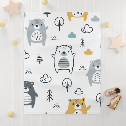 Happy Bear Blanket - Cozy Woodland Companion