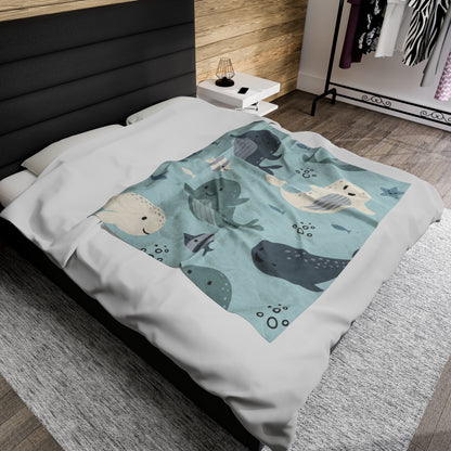 Fish Velveteen Plush Blanket