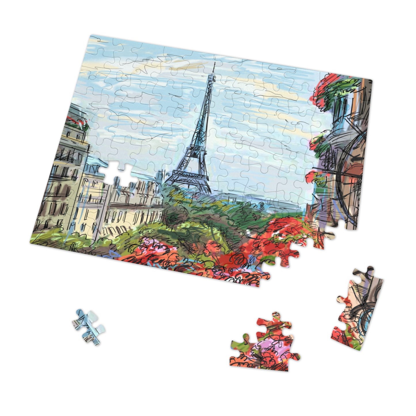 Eiffel Tower Jigsaw Puzzle with Tin