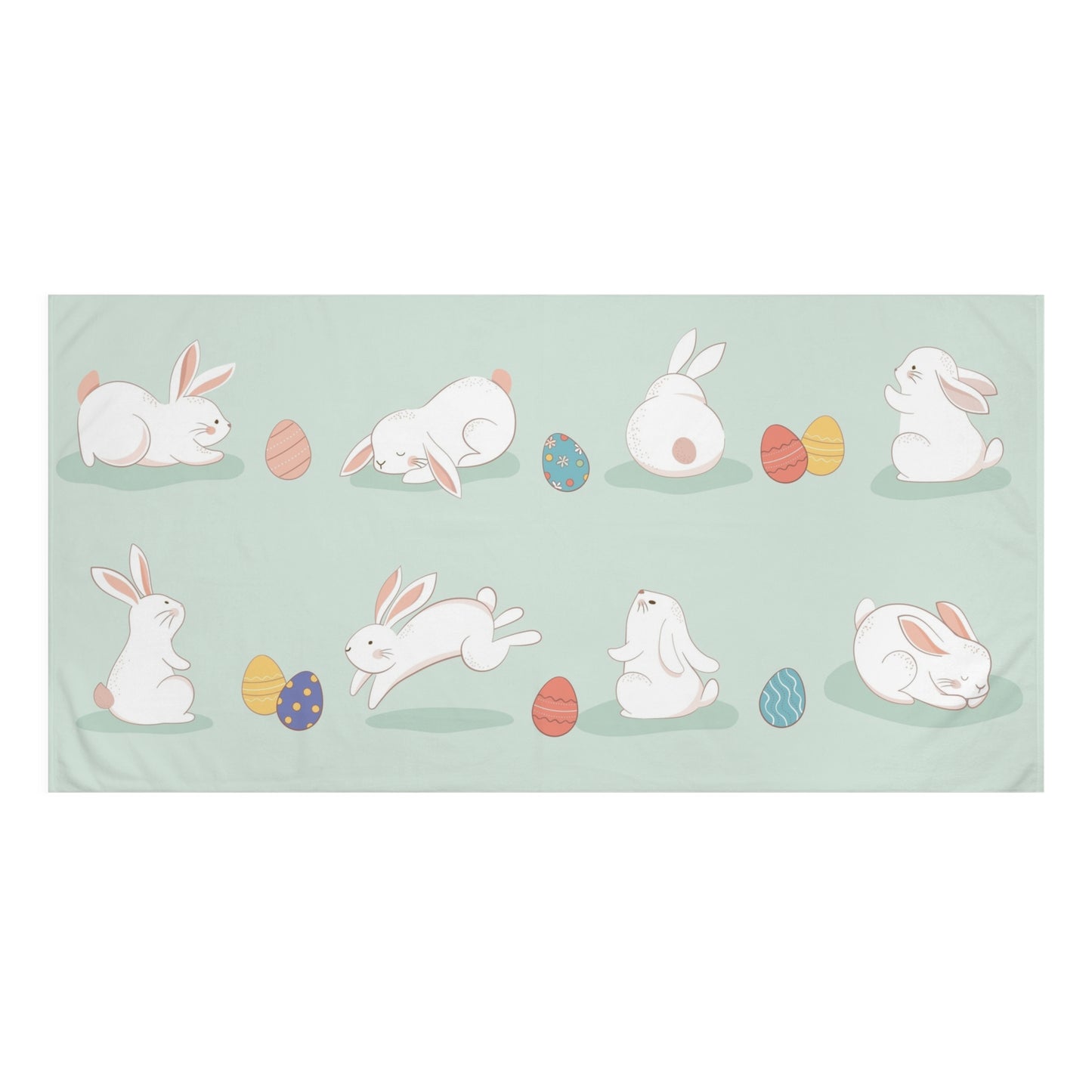 Whimsical Bunny Meadow Tea Towel