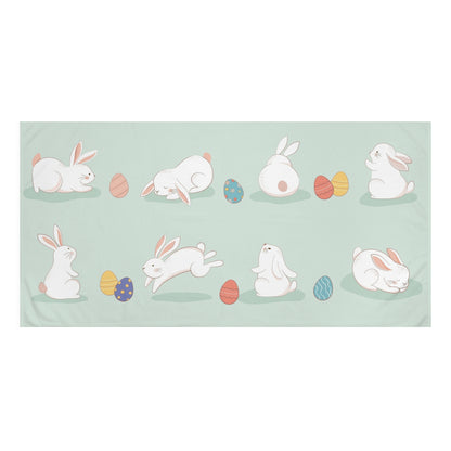 Whimsical Bunny Meadow Tea Towel