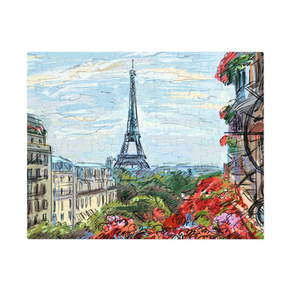 Eiffel Tower Jigsaw Puzzle with Tin