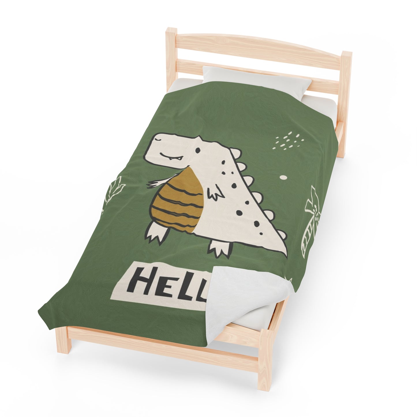 Hello Velveteen Plush Blanket