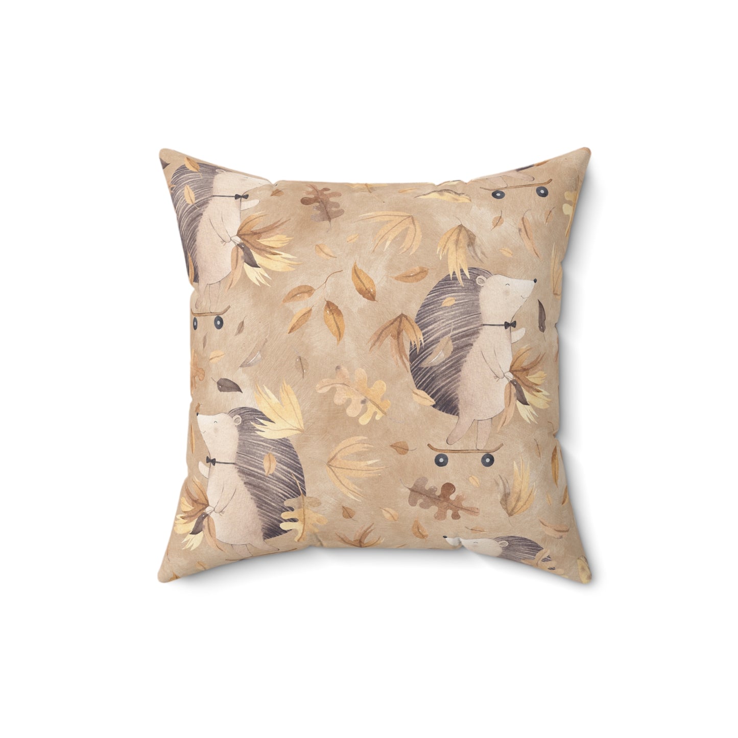 Autumn Hedgehog Spun Polyester Square Pillow