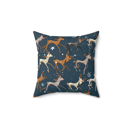 Dancing Reindeer Pillow - Festive Winter Decor