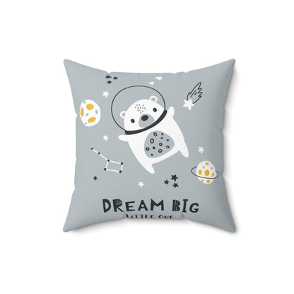 Dream Big Astronaut Bear Spun Polyester Square Pillow