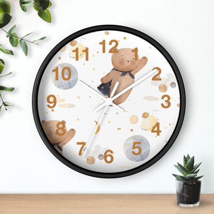 Cosmic Bear Wall Clock - Space Explorer Time