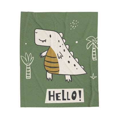 Hello Velveteen Plush Blanket