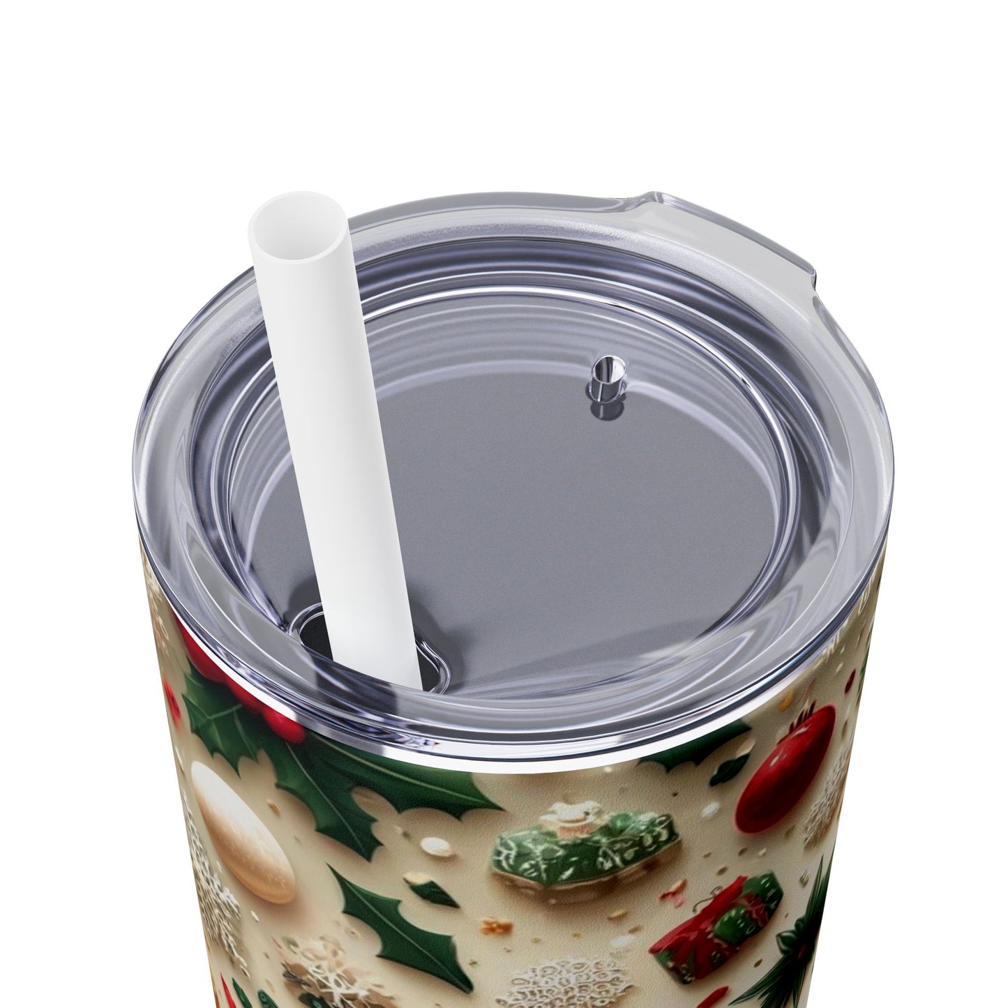 Christmas Magic - Snowflake Pattern 20oz Slim Tumbler (With Straw)