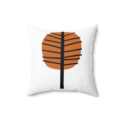 Minimalist Autumn Tree Spun Polyester Square Pillow