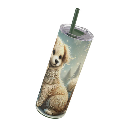 Elegant Winter Puppy Tumbler 20oz – A Touch of Warmth and Style