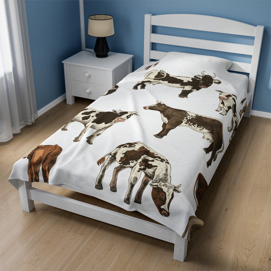 Cow Velveteen Plush Blanket