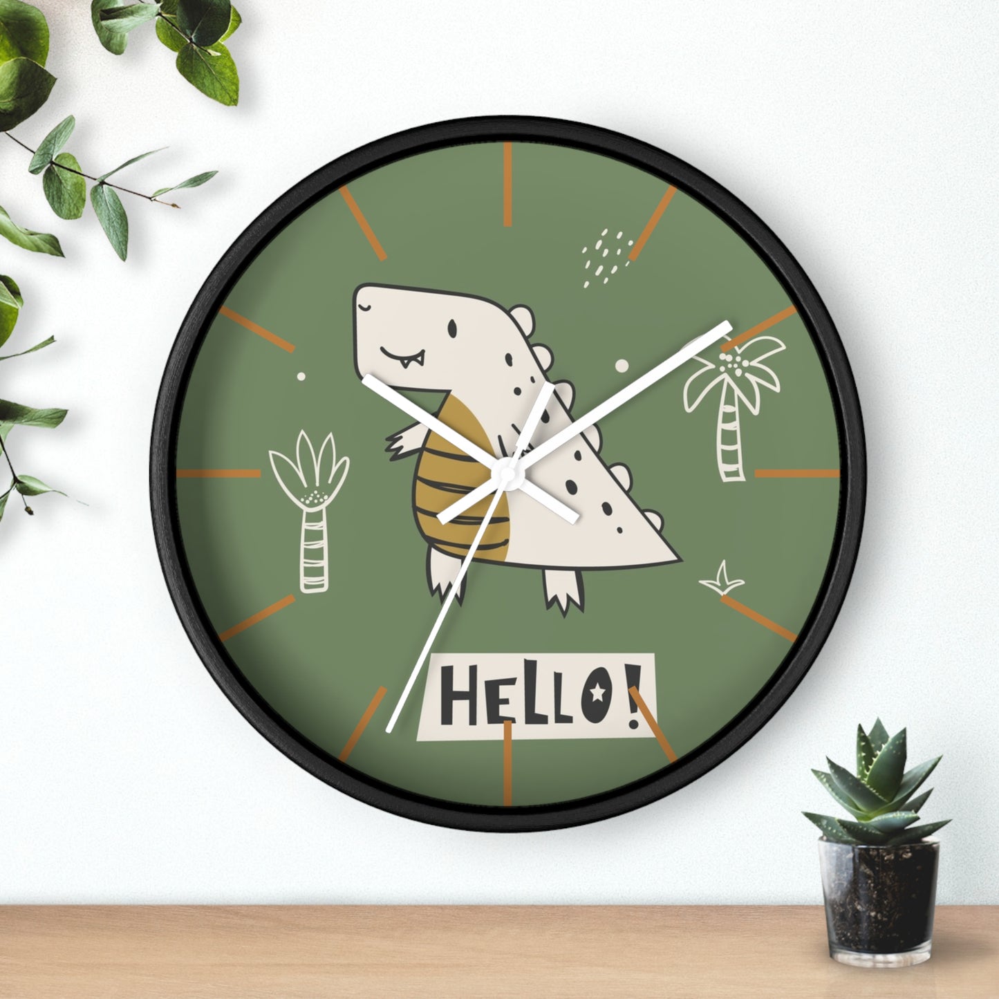 Dino Hello Wall Clock - Roar into Fun Time