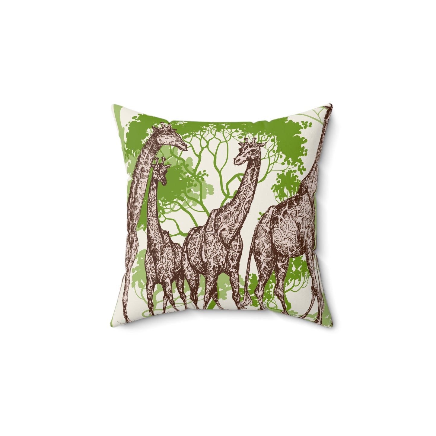 Safari Giraffe Family Throw Pillow