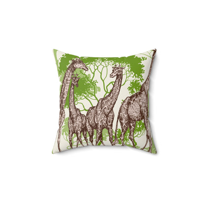 Safari Giraffe Family Throw Pillow