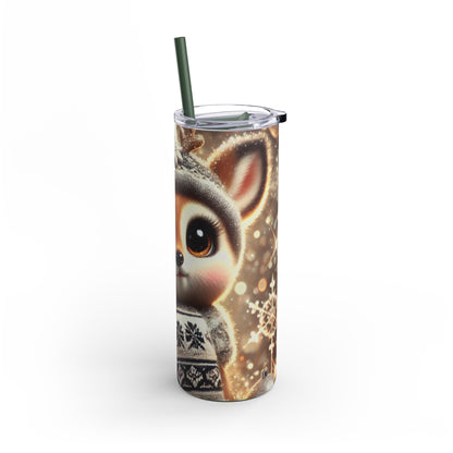 Woodland Charm: Cozy Deer Skinny Tumbler  20oz