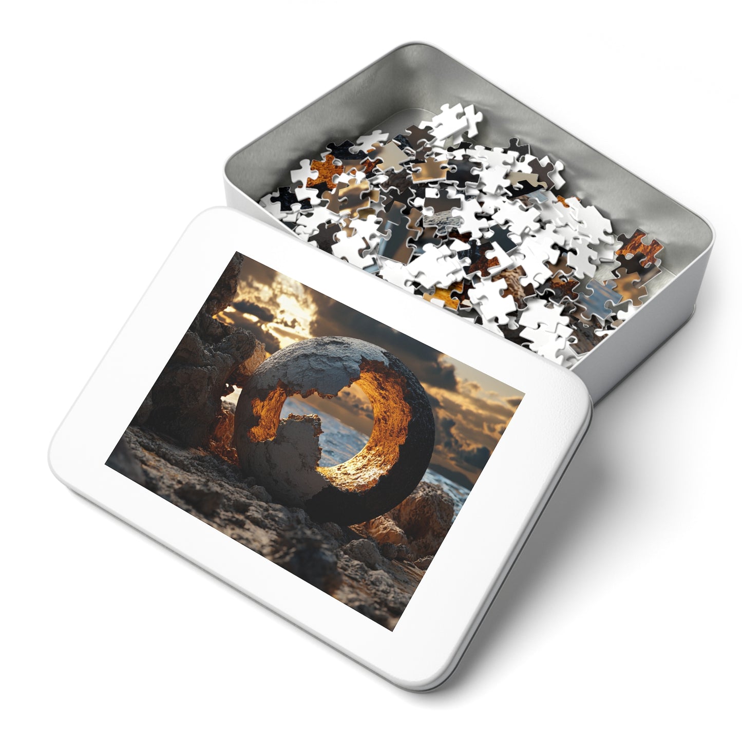 Jigsaw Puzzle with Tin