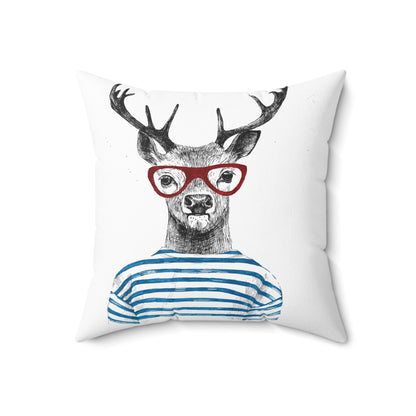 Double Sided Hipster Deer  Spun Polyester Square Pillow