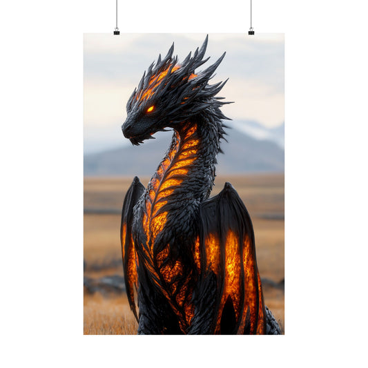 Molten Majesty - Fiery Dragon Canvas Art