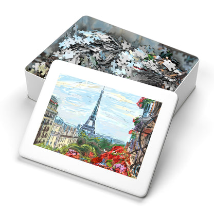 Eiffel Tower Jigsaw Puzzle with Tin