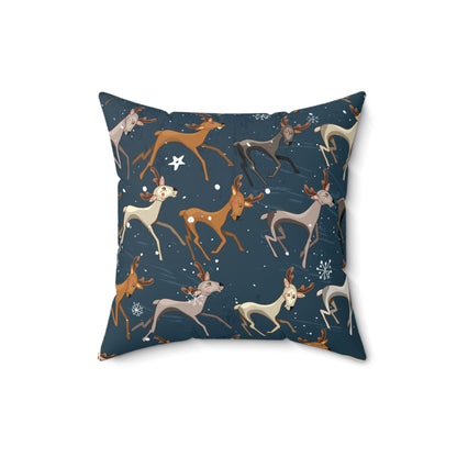 Dancing Reindeer Pillow - Festive Winter Decor