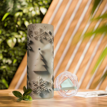 Frosted Winter Wonderland Tumbler - 20oz Snowflake Elegance