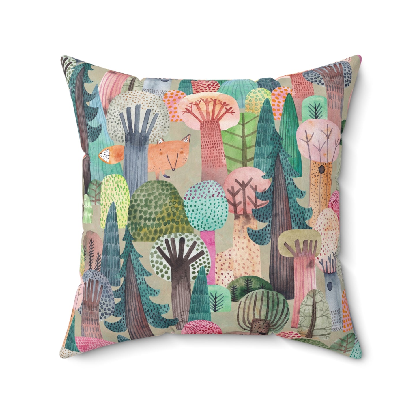 Forest Friends Pillow - Whimsical Woodland Decor