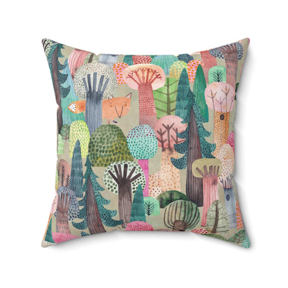 Forest Friends Pillow - Whimsical Woodland Decor