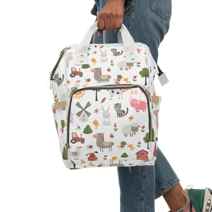 Happy Farm Friends Multifunctional Diaper Backpack