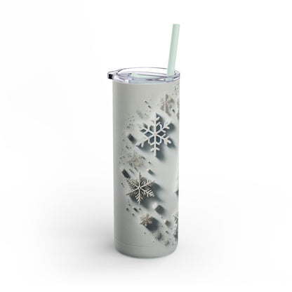 Frosted Winter Wonderland Tumbler - 20oz Snowflake Elegance