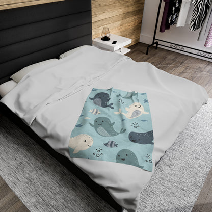 Fish Velveteen Plush Blanket