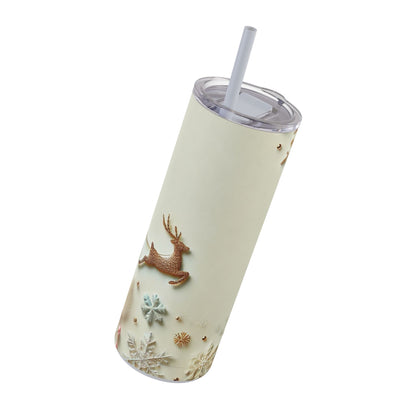 Dashing Reindeer Holiday Elegance Maker Skinny Matte Tumbler, 20oz