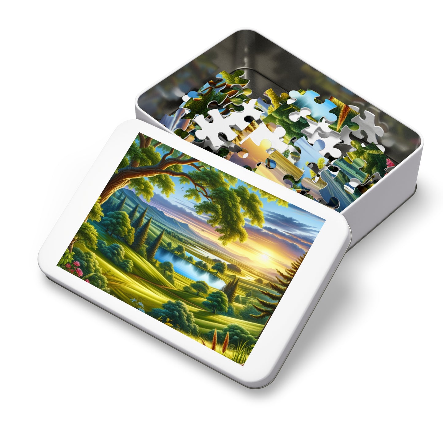 Jigsaw Puzzle with Tin