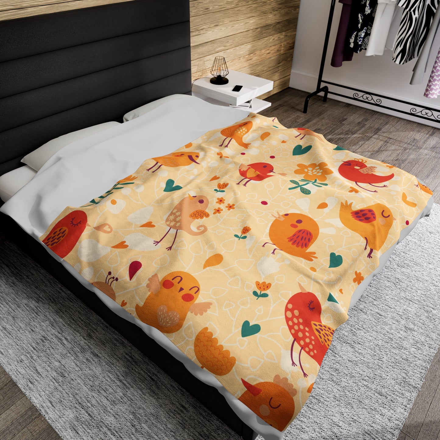 Bird's Nest Velveteen Plush Blanket