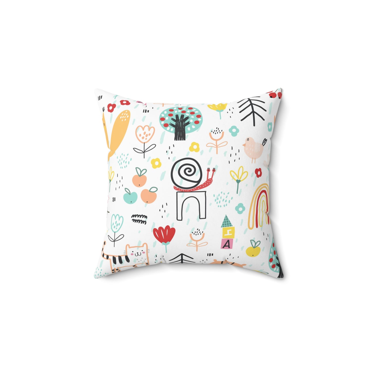 Whimsical Garden Pillow - Colorful Kids Room Decor