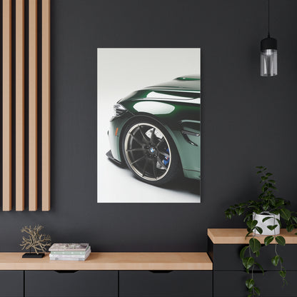 Emerald Velocity - Green Sports Car Canvas Art