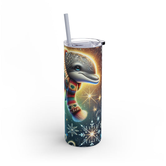 Festive Dolphin Tumbler 20 oz – Winter Cheer in Every Sip