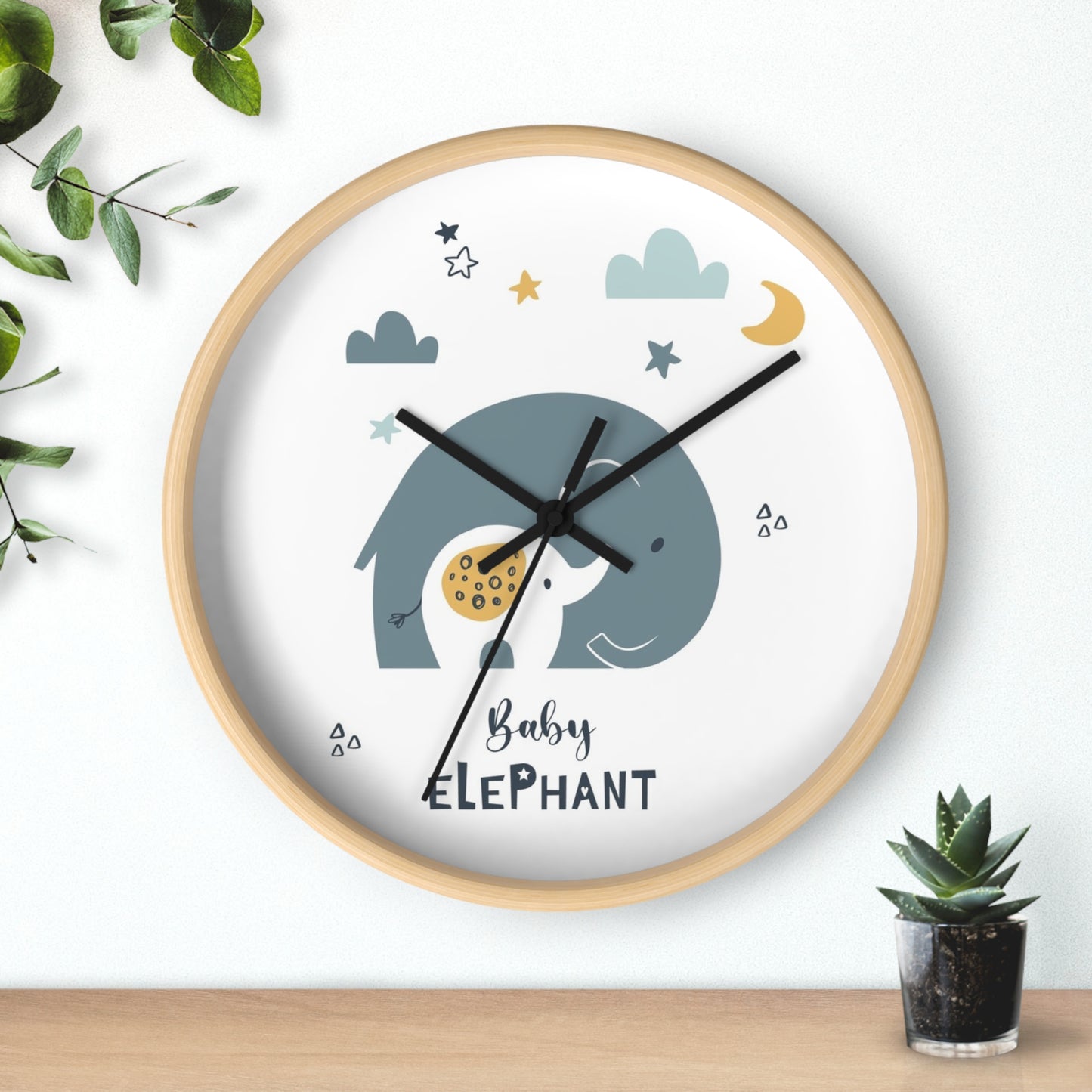 Baby Elephant Wall Clock - Sweet Time for Little Ones