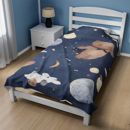 Teddy Bear World Velveteen Plush Blanket