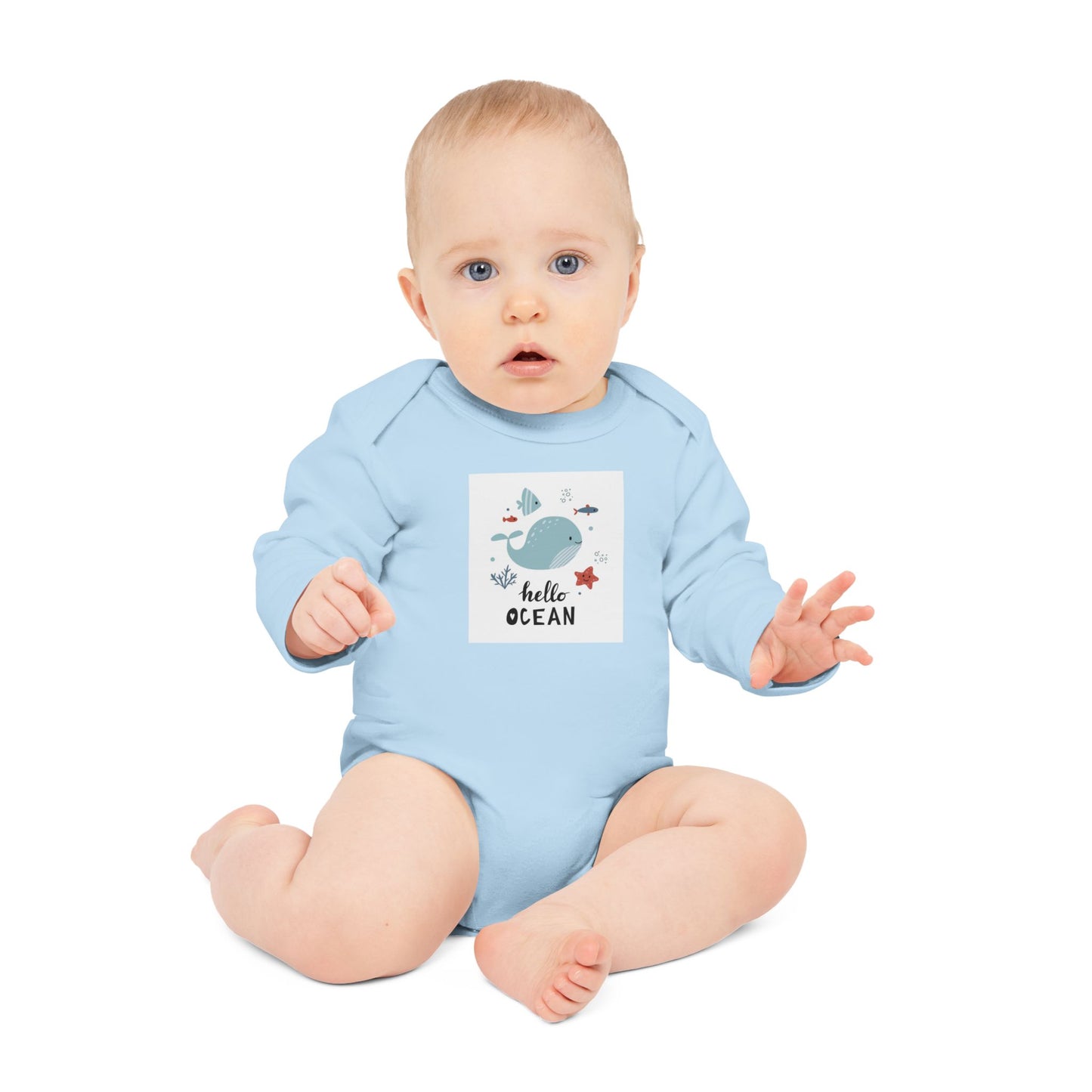 Hello Ocean” Baby  Organic Bodysuit