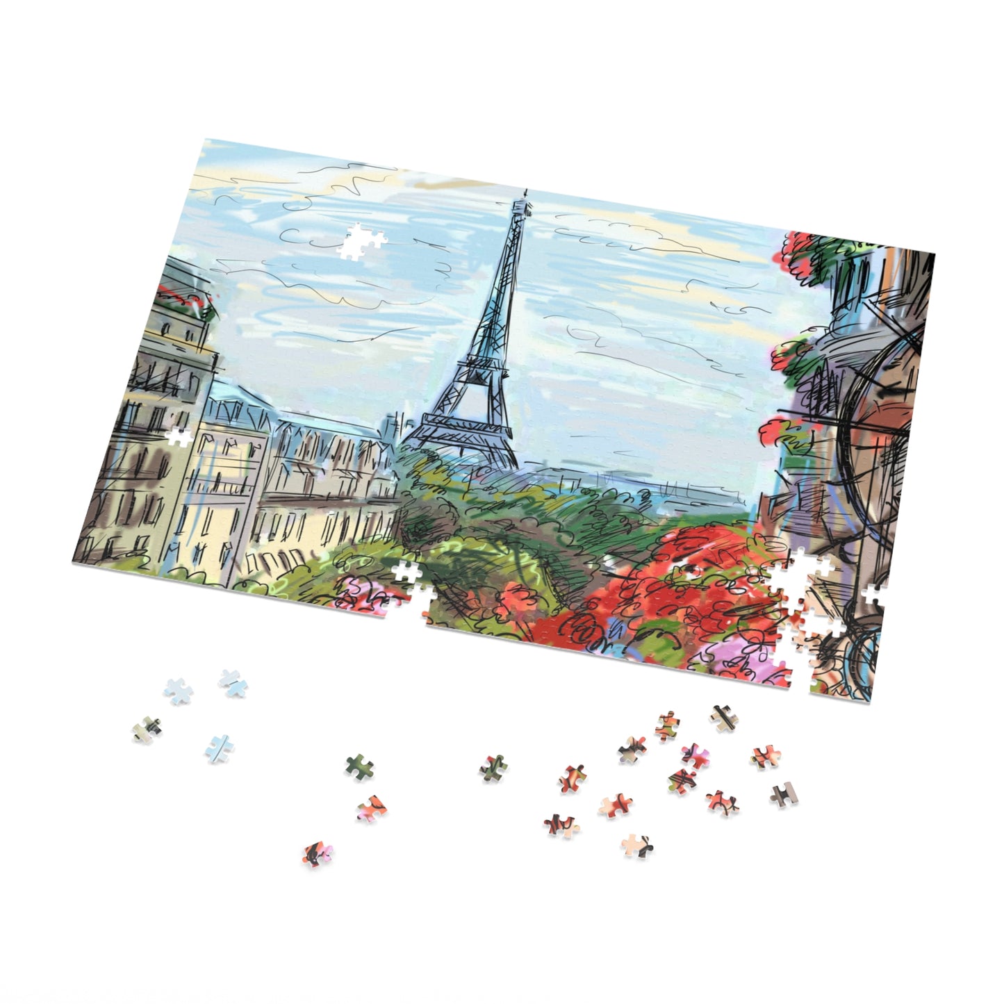 Eiffel Tower Jigsaw Puzzle with Tin