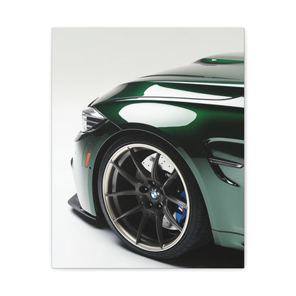 Emerald Velocity - Green Sports Car Canvas Art