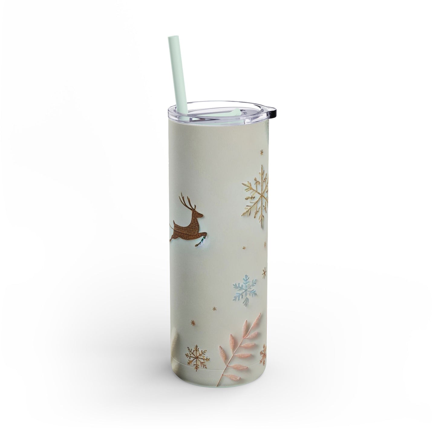 Reindeer Sleigh Ride of Holiday Joy Maars Maker Skinny Matte Tumbler, 20oz