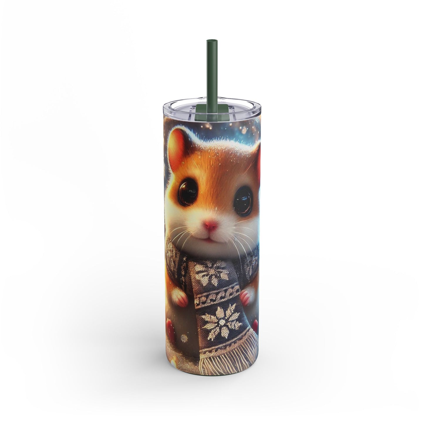 Winter Charm: Cozy Hamster Skinny Tumbler - 20oz