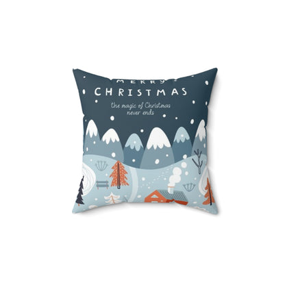 Double Sided Christmas Themed Spun Polyester Square Pillow