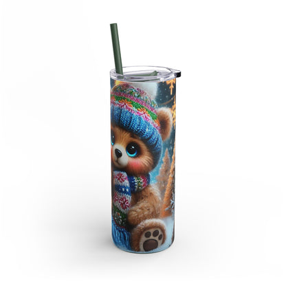 Winter Hug: Adorable Bear Skinny Tumbler 20oz