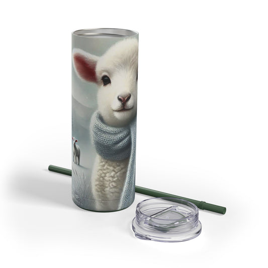 Elegant Winter Lamb Tumbler 20oz Frosty Charm