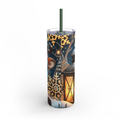 Cozy Glow: Winter Reindeer Skinny Tumbler 20oz