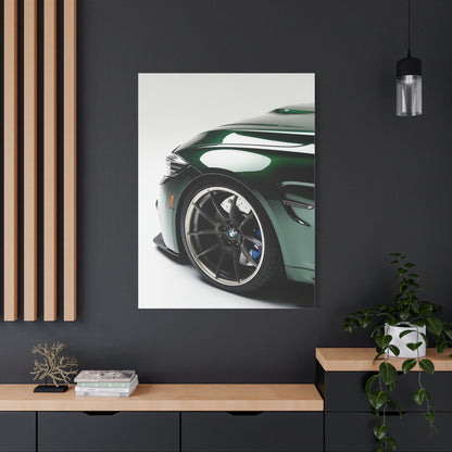 Emerald Velocity - Green Sports Car Canvas Art