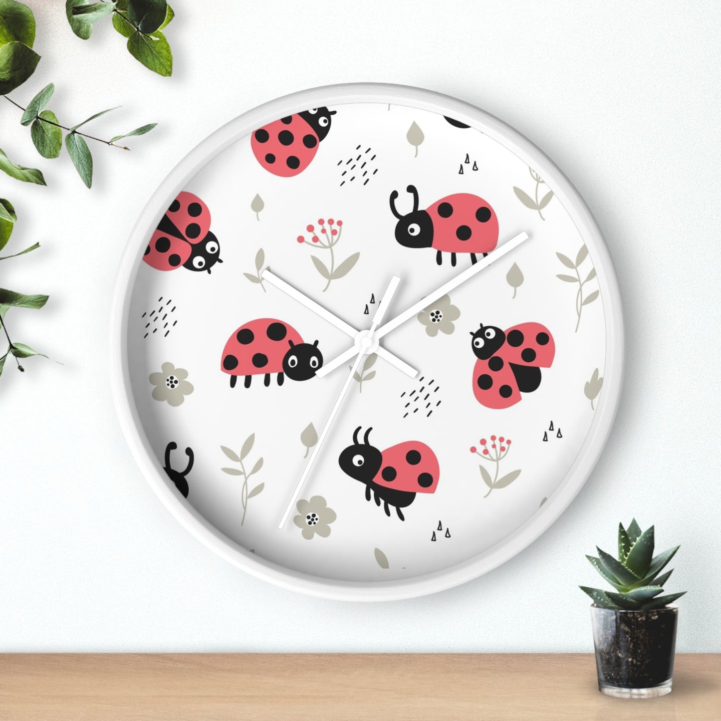 Ladybug Bliss Wall Clock - Nature-Inspired Charm for Your Space